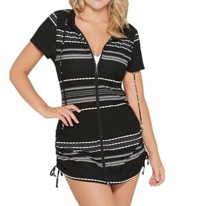 DOTTI - Dahlia Striped Hoodie Swim Cover